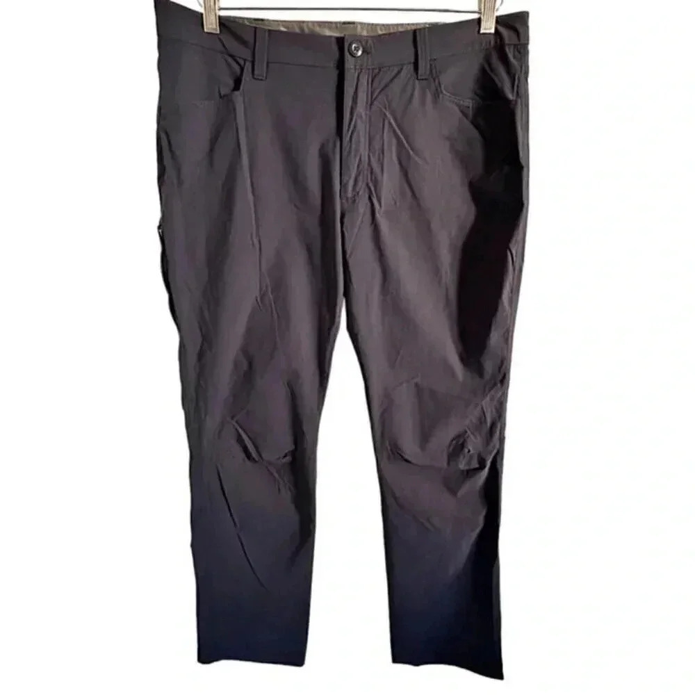 Eddie Bauer Men's Flat Front Nylon Stretch Navy Blue Outdoor Tech Pants 40x32